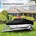 Heavy Duty Boat Cover for Crownline Finseeker 220 CC 2020 2021 2022 2023 2024 2025, All Weather Protection Trailerable Boat Cover, Boat Protection Tarp Covers with Storage Bag,A Black