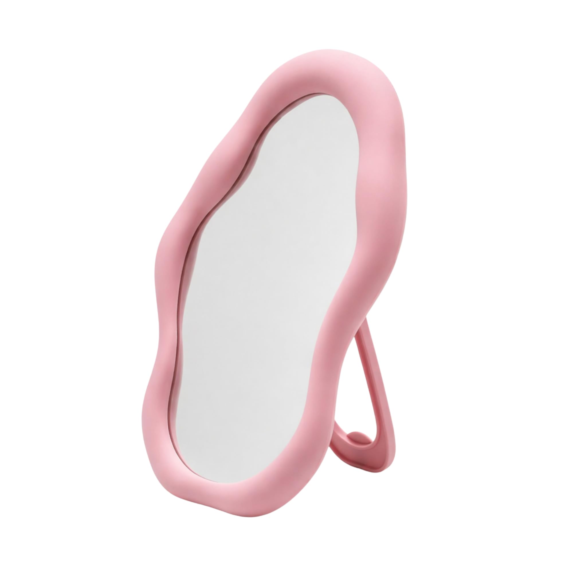 Aesthetic Table Top Mirror with Adjustable Stand – Vanity Mirrors for Bedroom & Desk, Decorative Portable Makeup Mirror, Pastel Frame, Cute Wavy Design | Home Décor-image-9