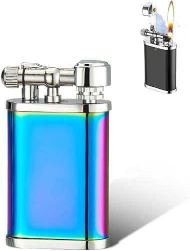 Encendedor de antorcha de metal, encendedor de cigarrillos vintage, encendedor de llama ajustable, encendedor recargable, regalos para hombres