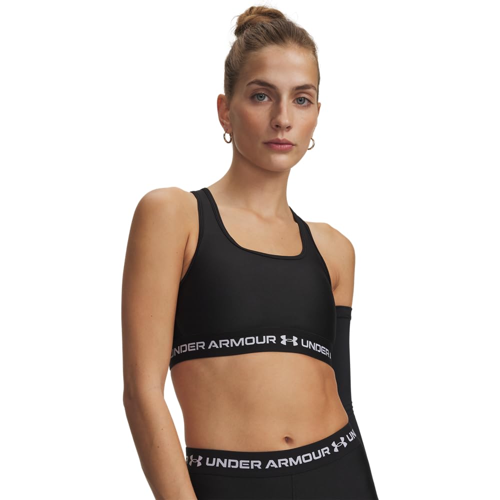 Under Armour Crossback Mid Bra - Bras - Tops - Ultimate Black/White - Size: SM