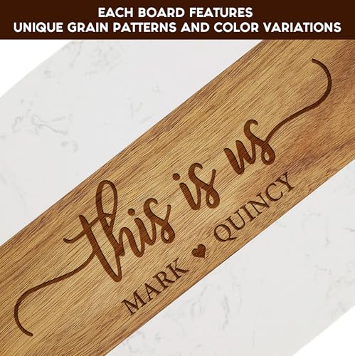 Tabla rectangular de madera y mármol para cortar miniatura 5