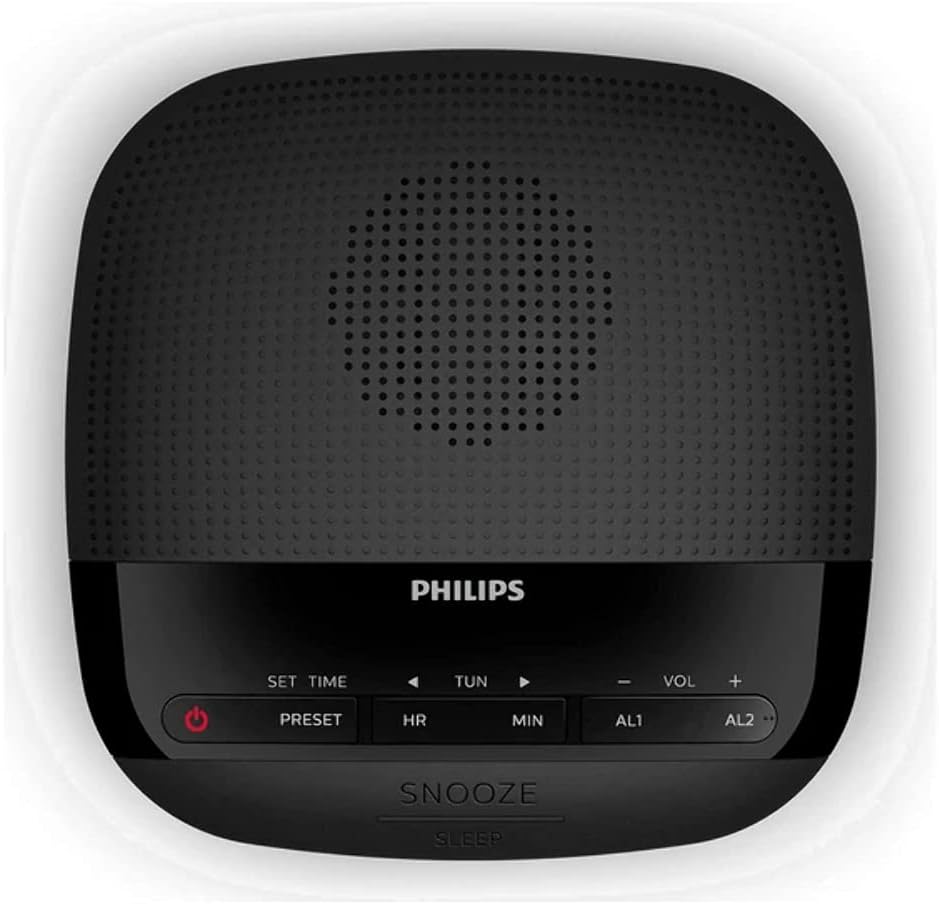 Top view of Philips Alarm Clock Radio showing control buttons.
