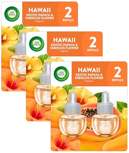 Image of Air Wick plug in Scented Oil, 2 Refills, Hawaii, Essential Oils, Air Freshener (Pack of 3)