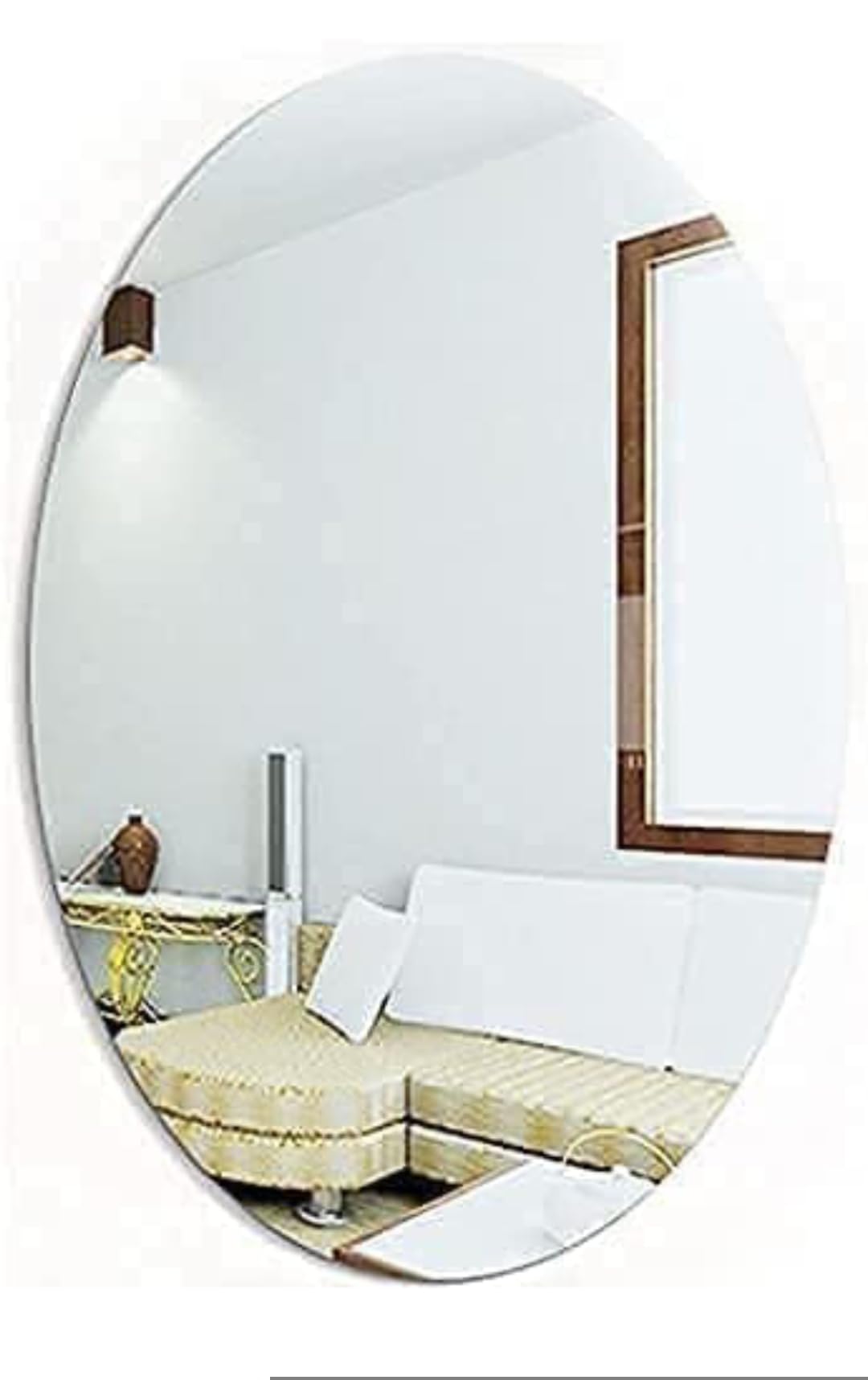 Oval Wall Mirror, Self-Adhesive, HD Flexible Acrylic, Shatter-Resistant, 20 x 30 cm, for Bathroom and Bedroom-image-17