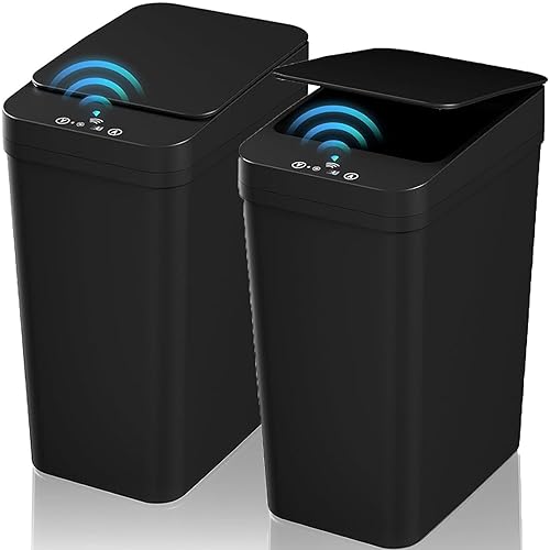 Bote de basura rectangular de cierre suave de 5 litros con forro antideslizante y tapa, uso como mini cesta de basura, cubo de polvo delgado o