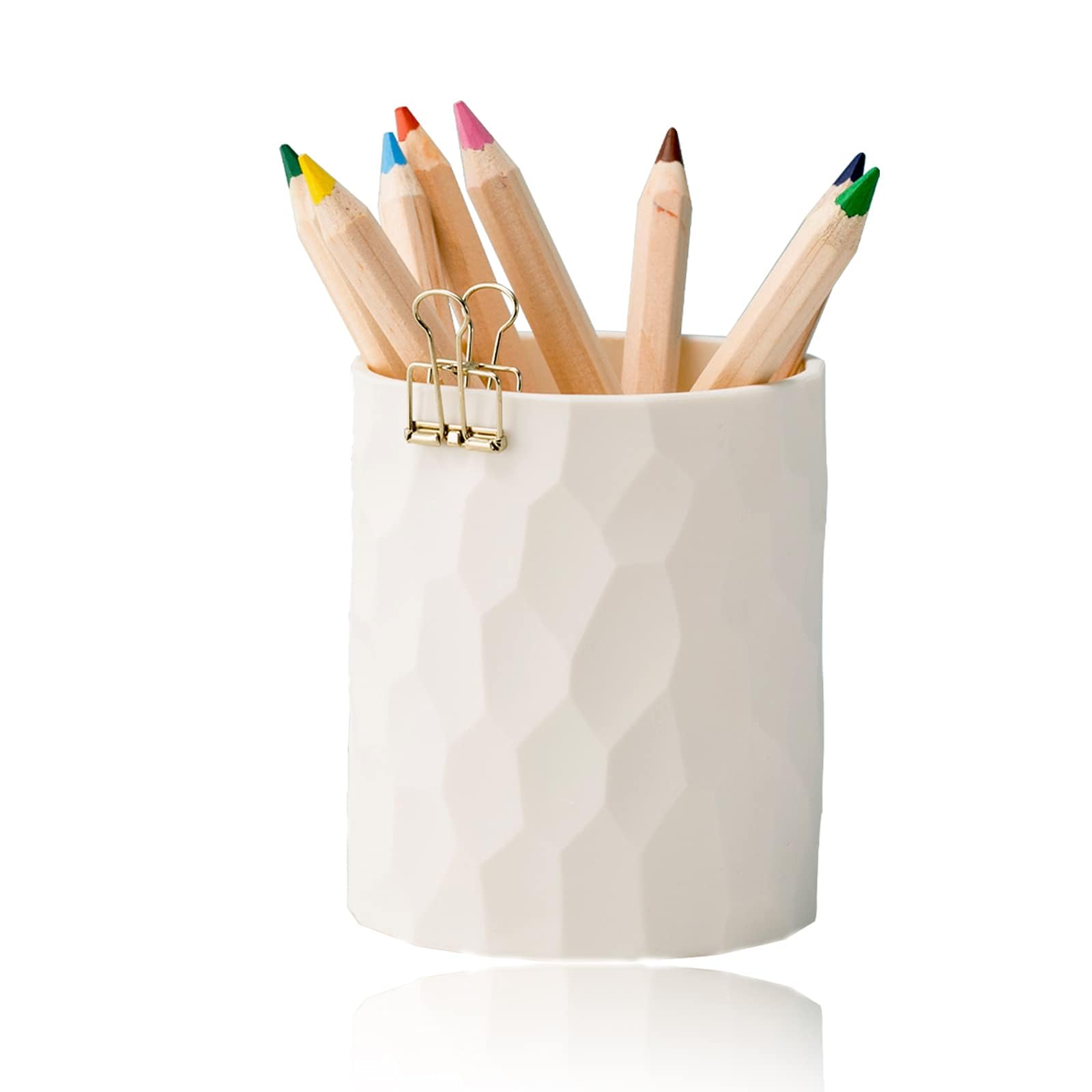 Pen Holder,Nordic Style Silicone Waterproof Pencil Holder for Desk Simple&Modern Minimalist Makeup Organizer Multifunctional Office Supplies for Home,Kids and School(Beige)