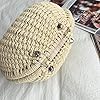 FENICAL Rattan Handbag Fashionable Straw Shell Shape Storage Handbag for Female Woman Lady (Beige)