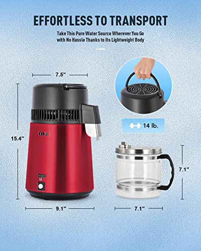 image for CO-Z 1.1 Gallon Water Distiller, 750W Countertop Distilled Water Machi