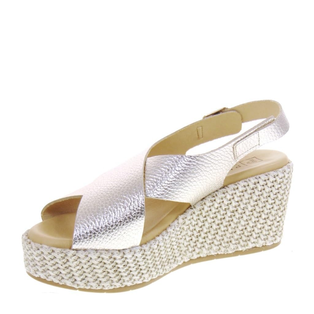 PITILLOSGold wedge sandals - LEATHER