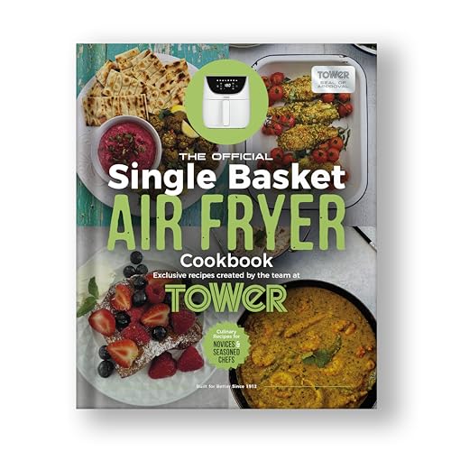 Tower RECIPEBOOKSINGLE Hard Cover Recipe Book for Single Basket Air Fryers, 250 pages