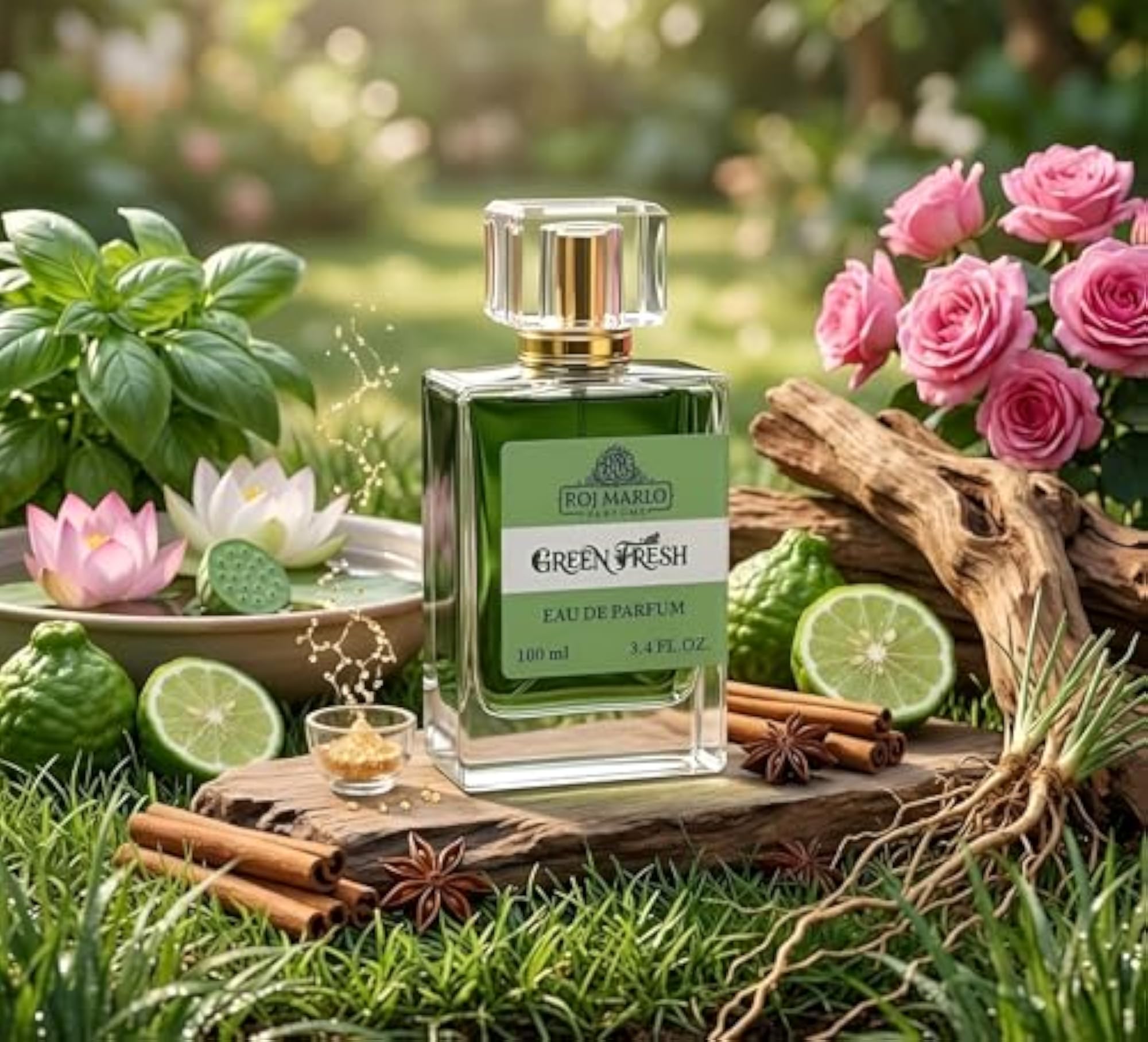 GREEN FRESH Eau De Parfum, Herbs And Grass Oriental Fragrance