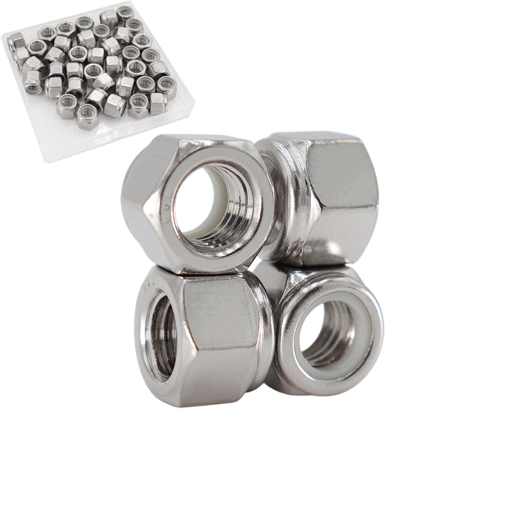 Stainless Steel Lock Nuts - 50 Pack #10-32 -8