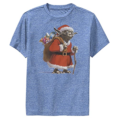 T-shirt Star Wars Yoda de Noël pour garçon en bleu chiné taille S