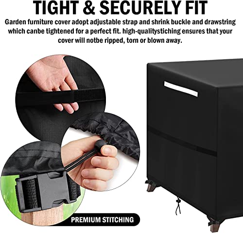 Outdoor Patio Furniture Covers Table Chairs Set Cover Waterproof 67"Lx37"Wx28"H Outdoor Bistro Dining Set Cover Fire Pit Table Cover Furniture Cover Small Rectangle Ultra Windproof Uv-Resistant #TOP5