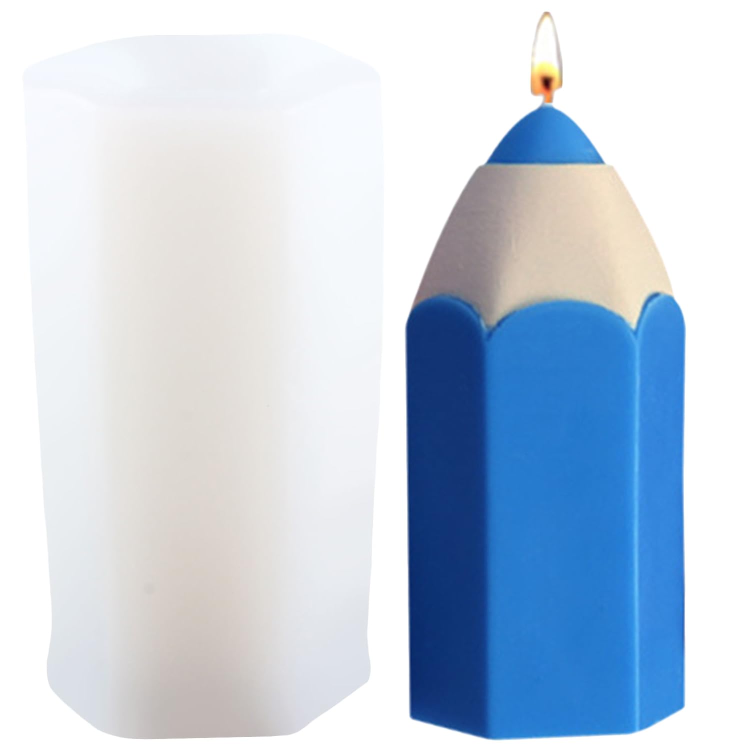 XIAOSHUI Pencil Candle Mold Crayon Candle Molds Pencil Resin Casting Mold for Candle Making Candle Home Decorate Aromatherapy Candles Gypsum Clay Craft