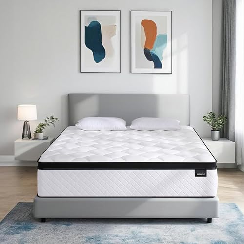 DEHIJU Queen Size Mattress, 10 Inch Hybrid Memory Foam Queen ...