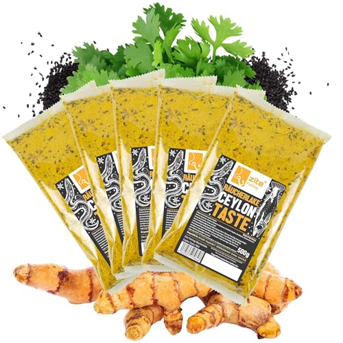 Zite Fishing Räucherlake Set 5x500g - Räucherlauge für Fische - Natürliche & Exotische Gewürzmischungen - Räuchern von Forelle, Aal & mehr (Ceylon Taste)