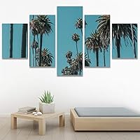 SIGNWIN 5 Panel Canvas Wall Art Tree Against Sky for Home Decorations Ready to Hang - 60