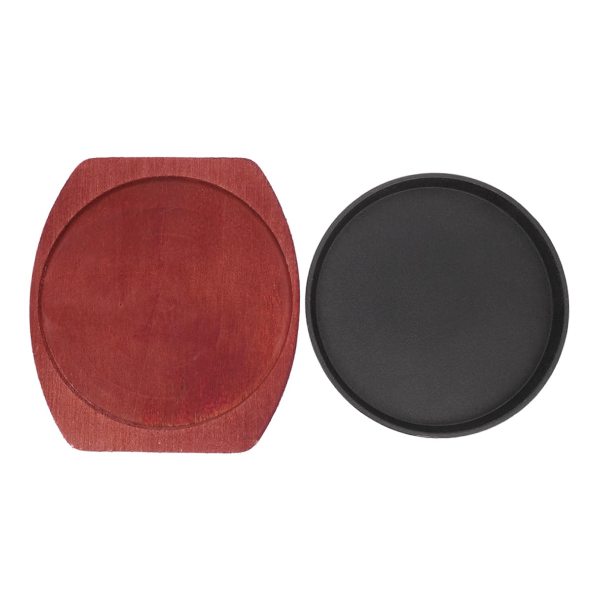Plaque à fajitas avec plateau bois isolant pour service chaud Happyyami