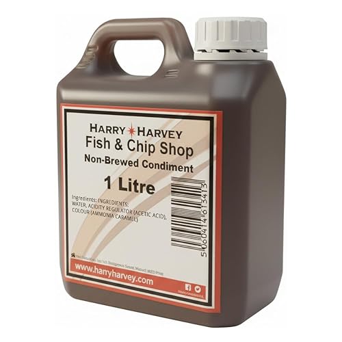Fish & Chip Shop Style - Condimento no preparado de 1 litro, paquete de repuesto para botella de vinagre - British Chippy