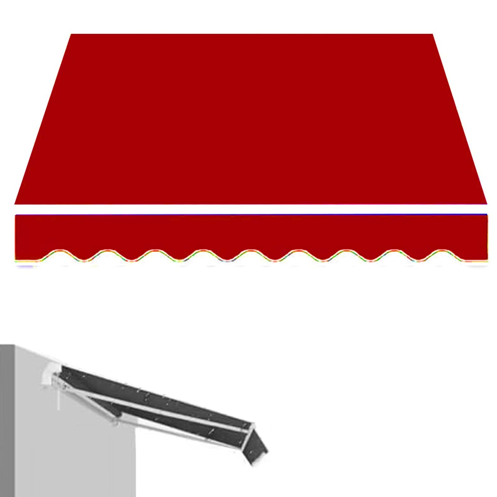 Yuqiwkk Red Replacement Canvas For Retractable Awning, Outdoor Patio Canopy Deck Awnings Cover 280Gsm Polyester Uv Resistant Sunshade Shelter, Sunshade Canopy Textile For Balcony(,3X2.5m (10X8.2ft))