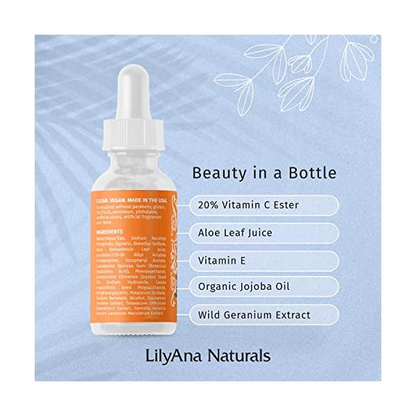 LilyAna-Naturals-Vitamin-C-Serum-for-Face-Made-in-USA-Face-Serum-with-Hyaluronic-Acid-and-Vitamin-E-Anti-Aging-Serum-Reduces-Age-Spots-and-Sun-Damage-Promotes-Collagen-and-Elastin-1oz LilyAna Naturals Vitamin C Serum for Face - Face Serum with Hyaluronic Acid and Vitamin E, Anti Aging Serum, Reduces Age Spots and Sun Damage, Promotes Collagen and Elastin (1oz)