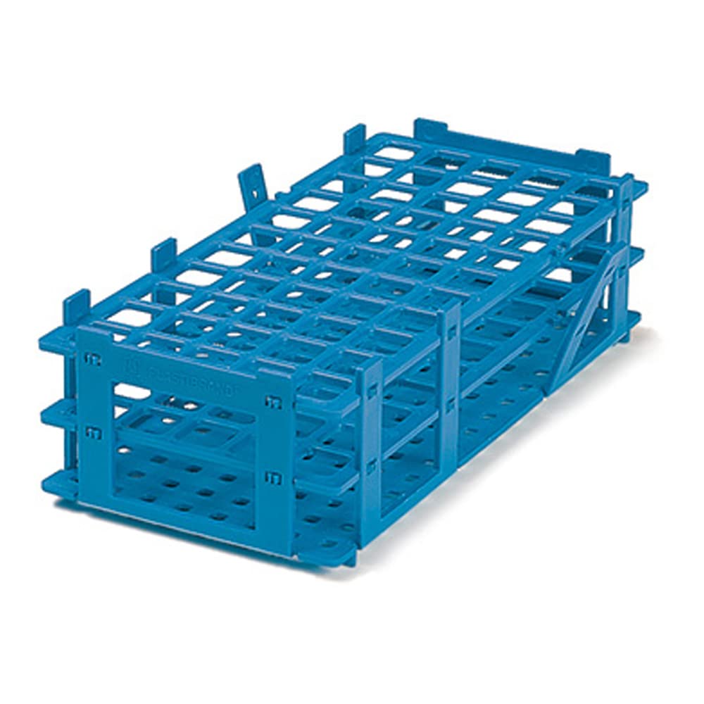 BrandTech 4340021 20mm 40 Tubes Blue Polypropylene Test Tube Rack, 4 x 10 Tube, -20 to 90 Degree C Operating Temperature (Pack of 5)