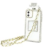 Compatible with iPhone 11 Case, Perfume Bottle Cover with Necklace Neck Wrist Chain String Luxury...