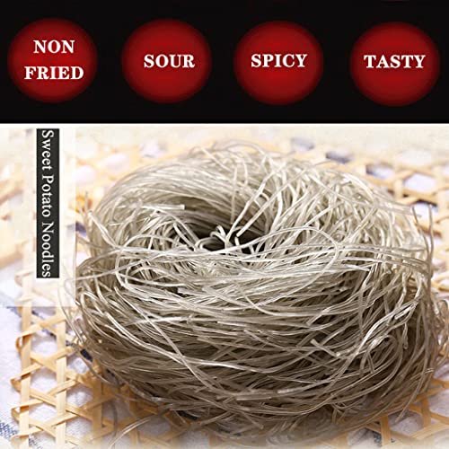 SXET Hot and Sour Rice Noodles, 4 Packs Chinese Instant Noodles, Chongqing Authentic Hot and Sour Powder, 100g/3.52oz per Bag 酸辣粉 方便面, pack of 4