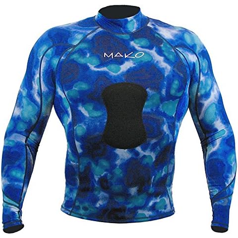 Wetsuit Shirt Spearfishing Blue Camouflage Rashguard Long Sleeve - 1.5mm (X-Large) Cover