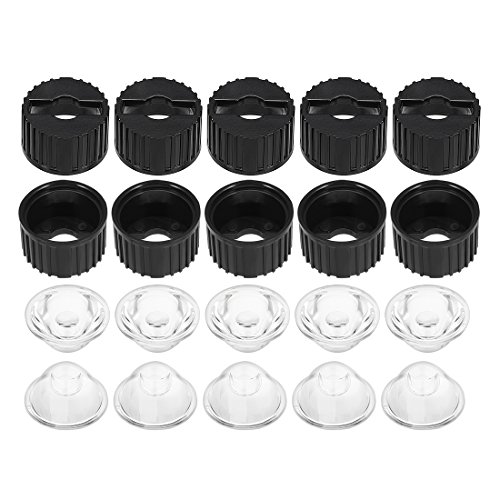 uxcell 10 pcs lente LED 20mm 30 grados con soporte negro