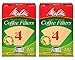 Melitta #4 Coffee Filters, Natural Brown, 2 Pack of 100 Filters.