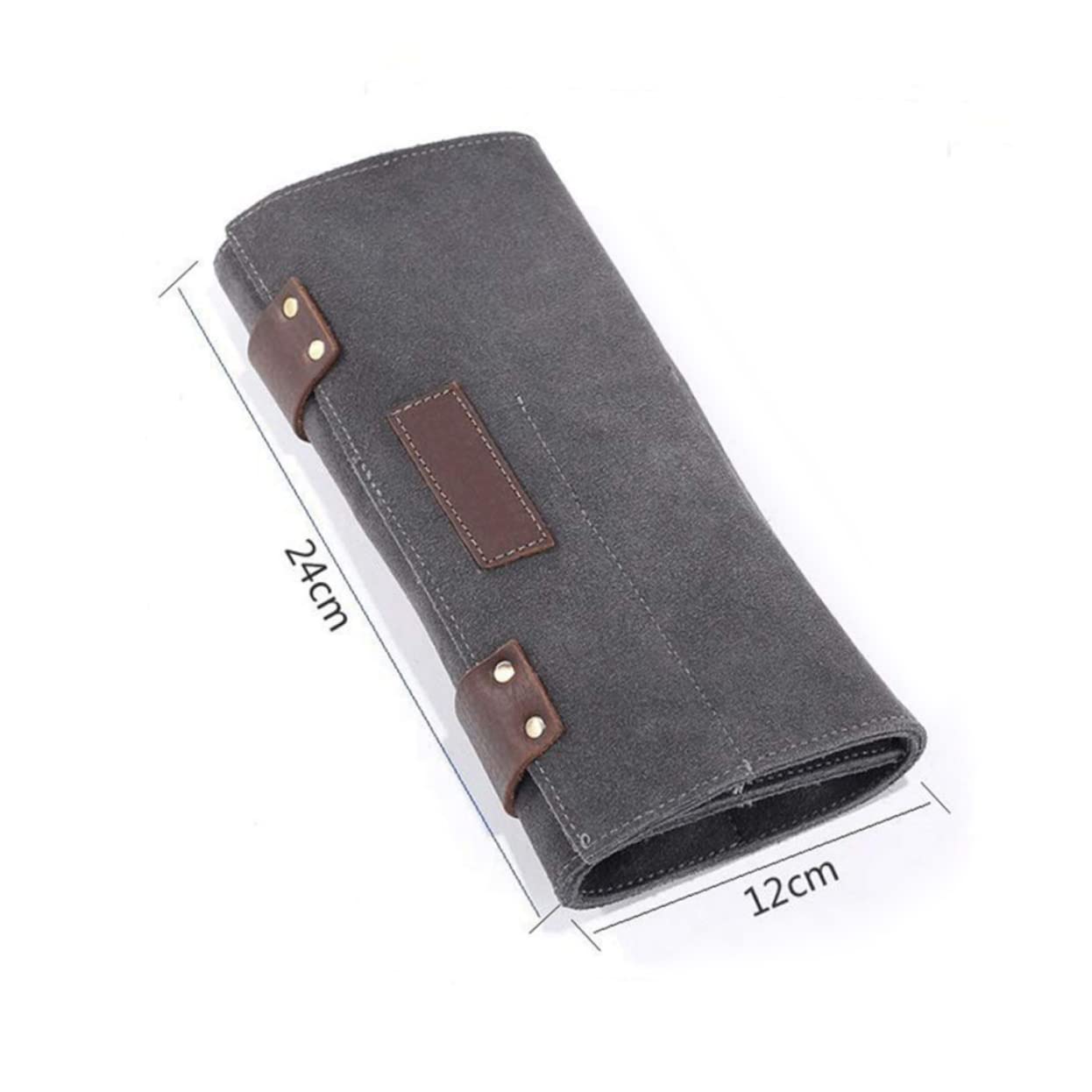 HAKIDZEL Professional Haircut Scissor Bag 12 Slots Styling Tools Case for Barber Hair Clipper Pouch Made of Leather