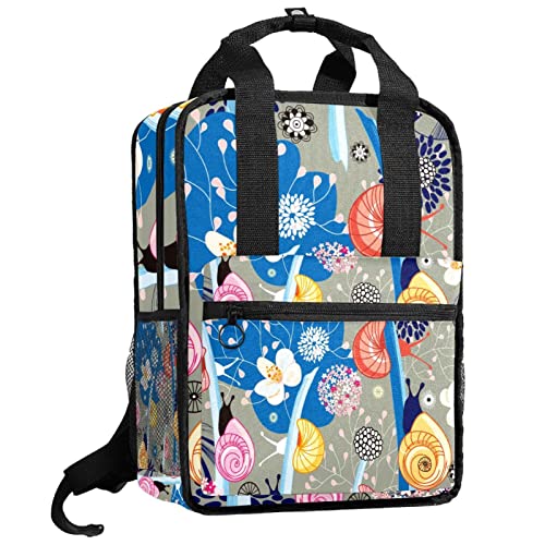Sac à dos enfant motif escargot fleurs fille garçon réglable