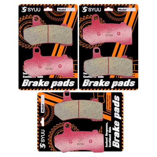 S SYUU Motorrad vorne hinten Keramikbremsbeläge kompatibel mit Harley Davidson Touring FLHX Street Glide FLHR Road King 2008-2017 FA409FR