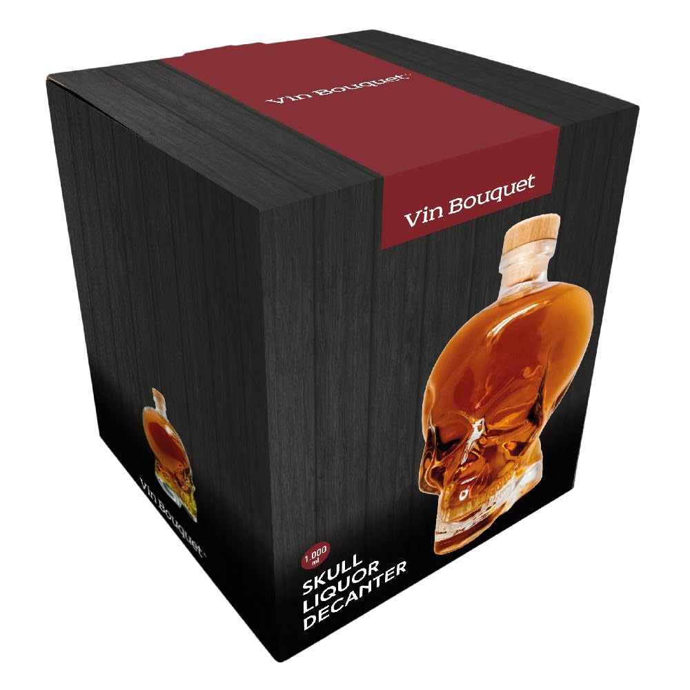 VB VIN BOUQUET FIA 1457 Decanter per teschi da 1 litro, design unico ed elegante, perfetto per Whisky, vino e liquori