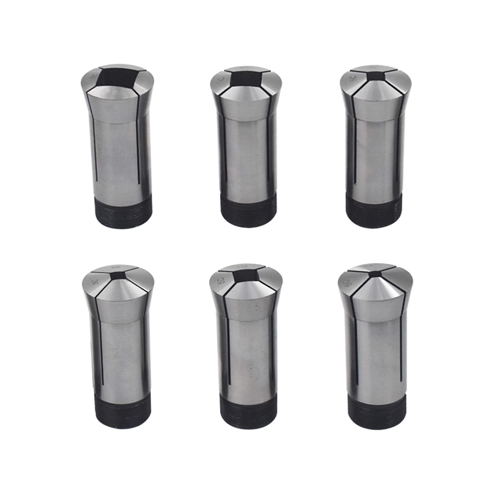 Juego de 6 pinzas cuadradas Precision 5C de 1/4-3/4 pulgadas