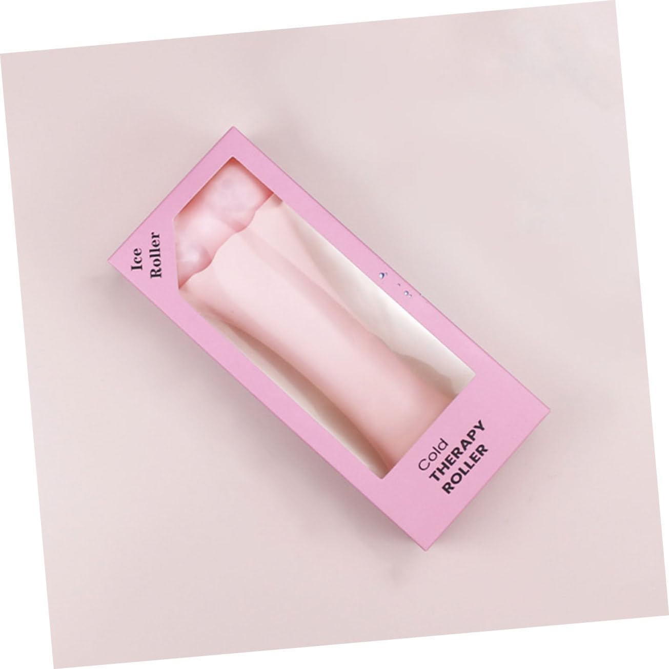 Rodillo Hielo Facial Portátil Doble Cabezal Masajeador Ergonómico para Cuidado Piel Mujeres y Viaje
