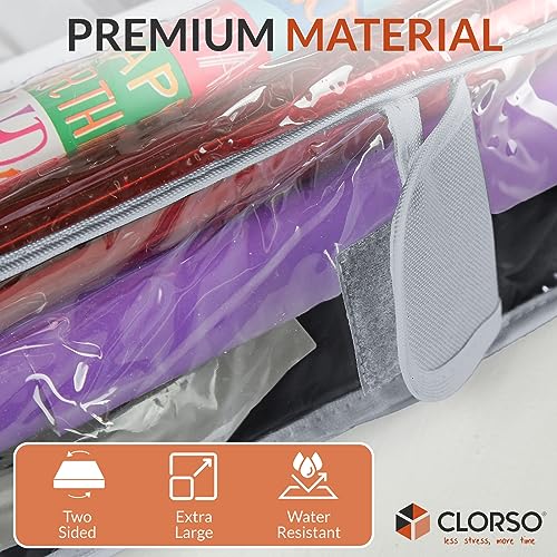 Clorso Wrapping Paper Storage And Gift Bag Storage Organizer - Extra Large Double-Sided 40 Inch Hanging Gift Wrapping Organizer Storage, Home Organization (1 Count (Pack of 1), Gray Organizer)