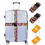 CEPORASK Luggage Straps For Suitcases Tsa Approved Connector Personalized Cinch Travel Belt Luggage