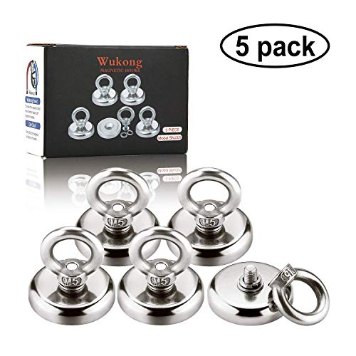 Wukong Ganci Magnetici,32mm Magnete Neodimio N52 35kg tirando forza Magnete Rotondo (5 Pezzi)