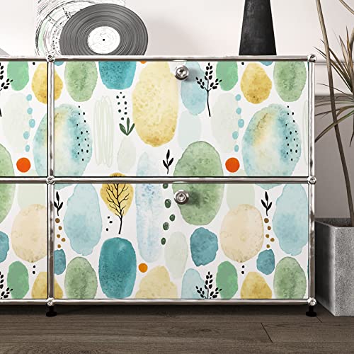 Wallderful Blue Abstract Self Adhesive Wallpaper Vintage Vinyl Peel And Stick Cabinet Covering Contact Paper Temporary Removable Roommates Peel And Stick Wallpaper Bathroom Kitchen Counter Top Paper #TOP3