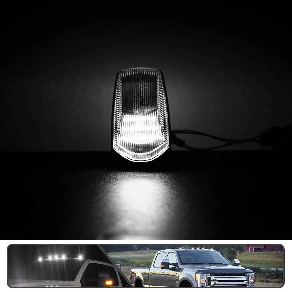 Mingrui test 5Pcs White LED F250 Cab Roof Marker Light for Ford F250 F350 Super Duty 2017 2018 2019 2020 2021 2022 Top Clearance Light Roof Running Light Pickup Truck Clear Lens