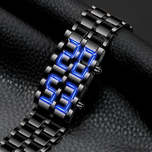 MASTOP Full Metal Digital Lava Watch Black Blue - Image 3