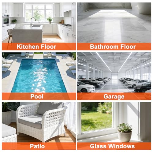 Image of ITTAR Floor Squeegee with 60 inch Stainless Steel Handle, 17.2 inch Silicone Blade Floor Scrubber for Bathroom, Shower, Garage, Tile, Window and Water Removal
