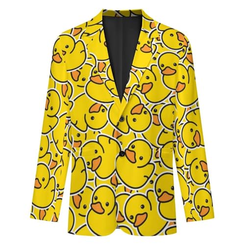 Cute Yellow Rubber Ducky Men's Two Button Suit Jacket Sports Coat Novelty Casual Outwear Tops Funny4