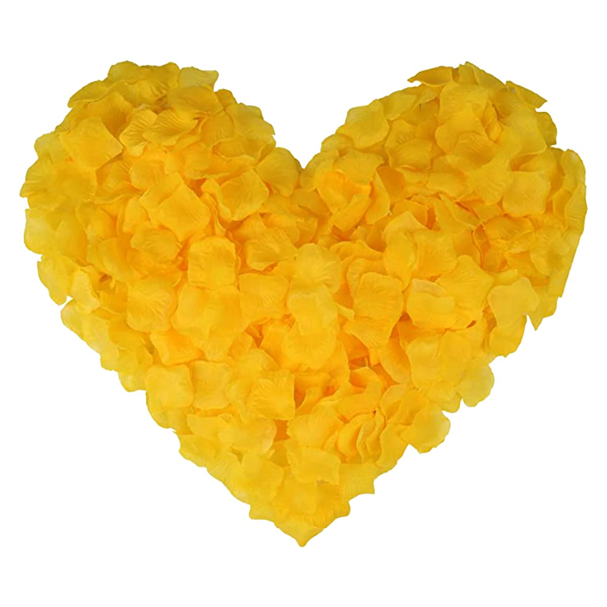 SamHeng 1000pcs Silk Yellow Artificial Rose Petals for Wedding, Valentine's Day Decorations