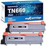 myCartridge TN660 Toner Cartridge Compatible for TN660 Toner for Brother Printer HL-l2300d MFC-L2740DW HL-L2380DW DCP-L2540DW HL-L2320D, 2 Black Replacemnt for Brother TN660 TN-660 TN630 TN-630