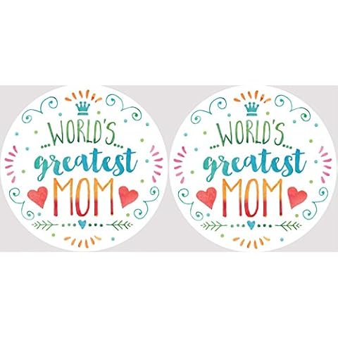 Worlds Greatest Mom Car Coasters Set of 2 Cover