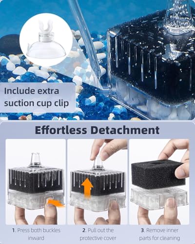 Image of VAYINATO BL-A02 Yellow Mini Internal Bio Sponge Filter with Media for Aquarium Fish Tank Fit for 2 Feet Tank | Betta Bowl Filter | Free 2M Air Tube (Air Pump Not Included) By Petzlifeworld